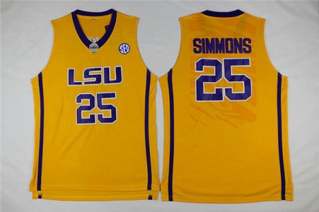 Maillot De Basket NCAA University of Louisiana Ben Simmons 25 Jaune